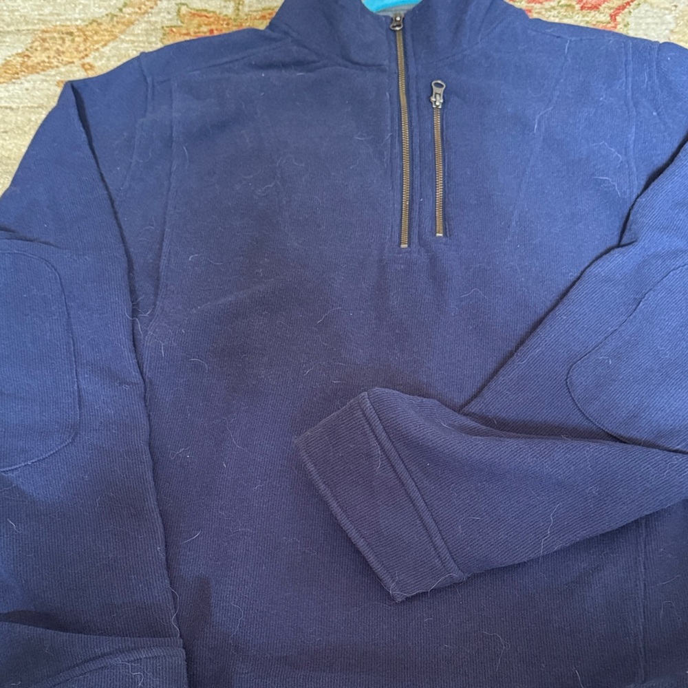REI Men's Navy Zip-Up Sweater - Picture 5 of 7